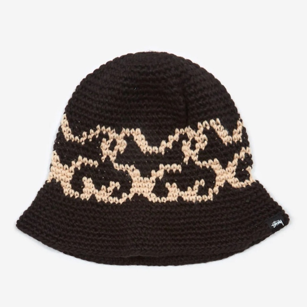 NEW Stussy SS Knit Bucket Hat Black 1321125 Authentic Knit Cap Acrylic Black OS